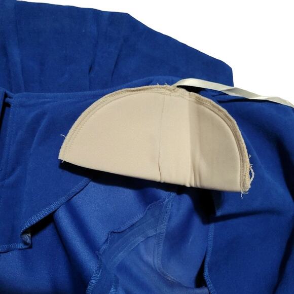 Vintage R & K Originals Blue Vegan Suede Pleated Fit and Flare Dress, Sz 10 - Picture 5 of 9